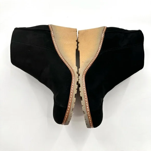 Toms Black Avery Wedge Suede Side Zipper Bootie - Picture 4 of 9